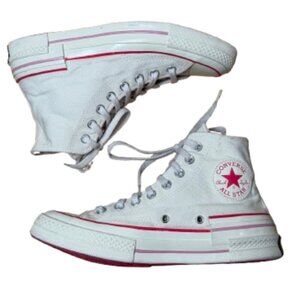 Converse Chuck Taylor 70 Hi Top Sneaker White with Pink Accents Size 6.5 / 8.5